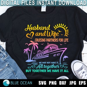 Marido e mulher parceiros de cruzeiro para a vida PNG, vida de cruzeiro SVG, viagem png, cruzeiro de verão SVG, camisa de marido e mulher, camisa de férias de cruzeiro