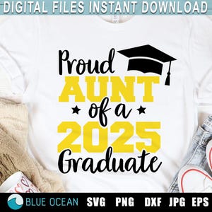 Stolze Tante eines 2025-Graduierten-SVG-Motivs, Abschlussfeier 2025 SVG, Senior 2025-Schnittdateien, Abschluss-Tante-Shirt