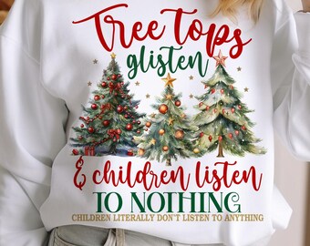Funny Christmas Tree PNG: Retro Humor, Teacher Mom (Digital Download)