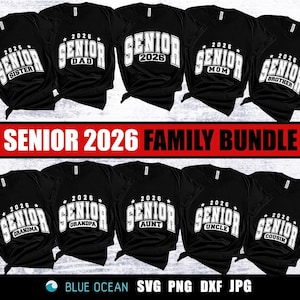 Senior 2026 Graduation SVG Bundle: Proud Family Graduate PNG Digital Download