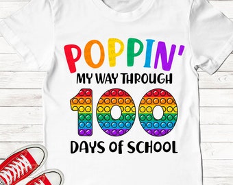 Poppin &#39;mein Weg durch 100 Tage Schule SVG, 100 Tage Schule SVG, 100
