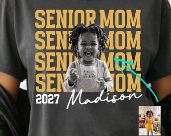 Camiseta personalizada com foto da turma de 2027 para mães de formandos (download digital)