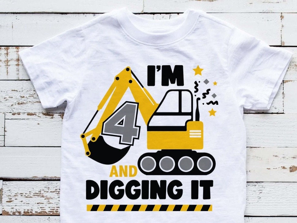 洋書 TONI & GUY PRESENTS CONSTRUCTION I'm 4 and Digging It Svg, Construction Svg, Boys Birthday