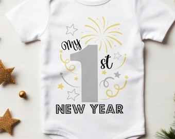 Baby's First New Year SVG, New Year's Eve PNG, JPG (Digital Download)