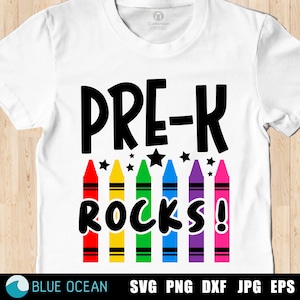 Pre-K rockt SVG, Pre-k SVG, Erster Schultag SVG, Vor Kindergarten Shirt, Zurück zur Schule Schnittdateien
