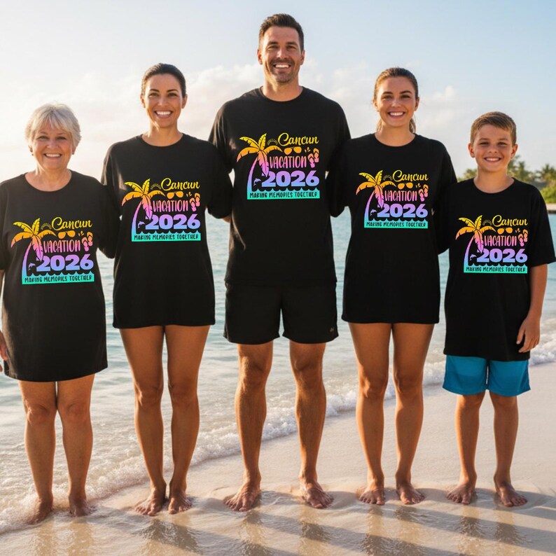 Cancun 2026 Svg, Familjesemester Cancun 2026 Svg (digitala filer Sublimering DTF Cricut) bild 14
