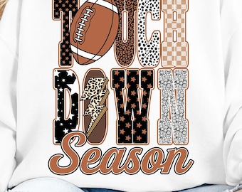 Temporada de touchdown PNG: Design da camisa da Football Mama (download digital)