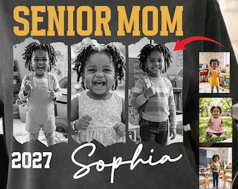Foto da mãe do formando de 2027 em PNG, Camiseta personalizada para pai e mãe orgulhosos do formando de 2027.