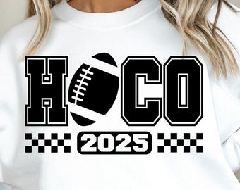 HOCO 2025 Football SVG PNG: Homecoming Shirt Design (Digital Download)