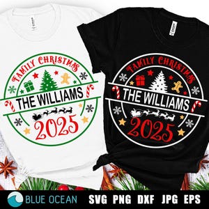 Navidad familiar 2025 SVG, Camiseta navideña familiar, Navidad familiar PNG, Camiseta con nombre familiar