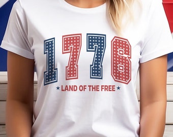 Diseño de camiseta patriótica SVG gratuito de la Tierra de 1776 (descarga digital)
