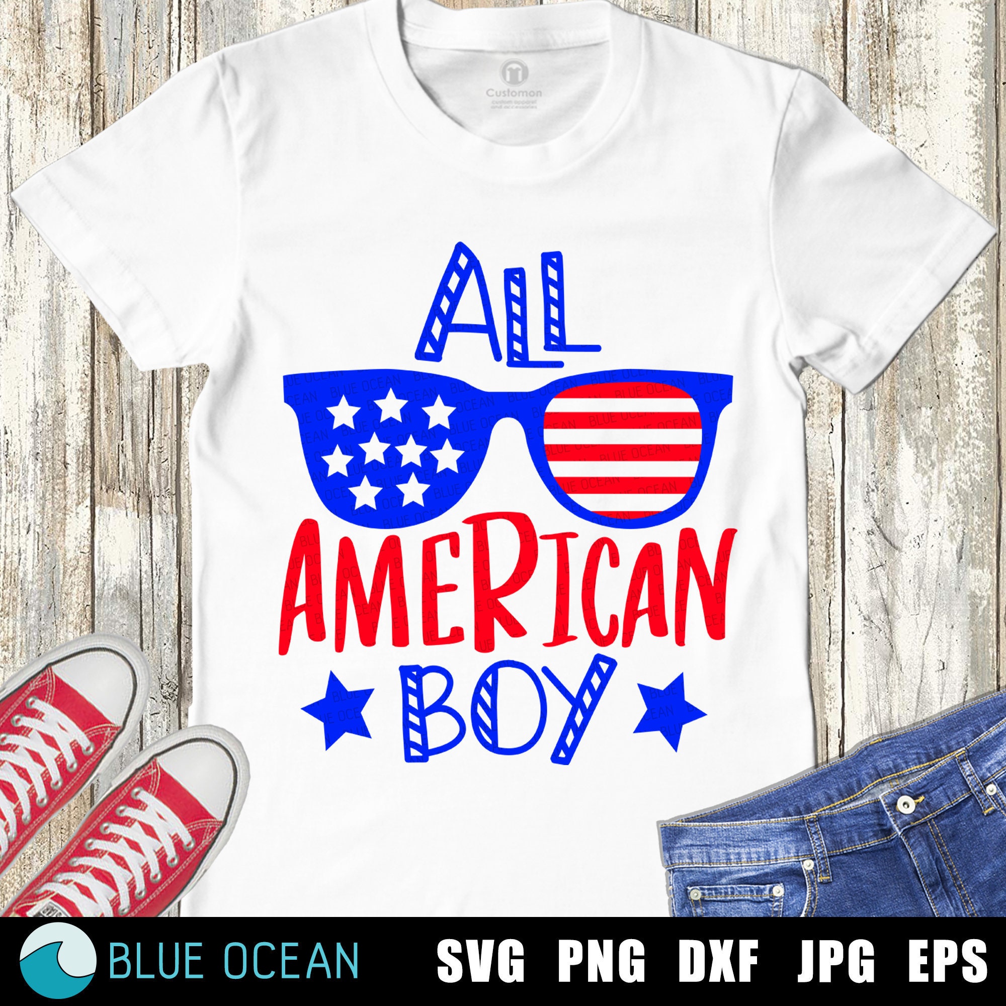 Download All american boy SVG 4th of July SVG Patriotic boy shirt | Etsy