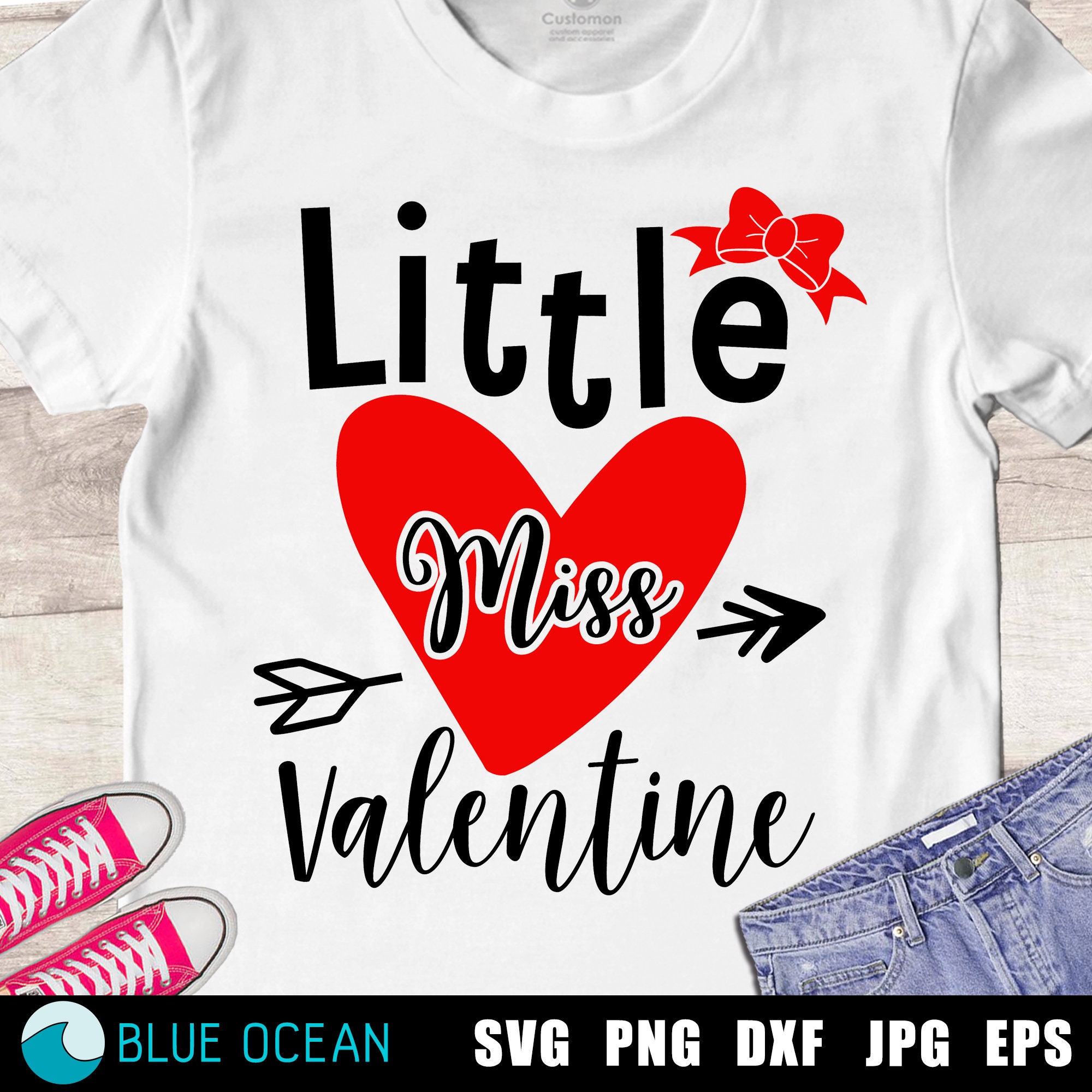 Little Miss Valentine SVG Valentines Day Girl Shirt Etsy