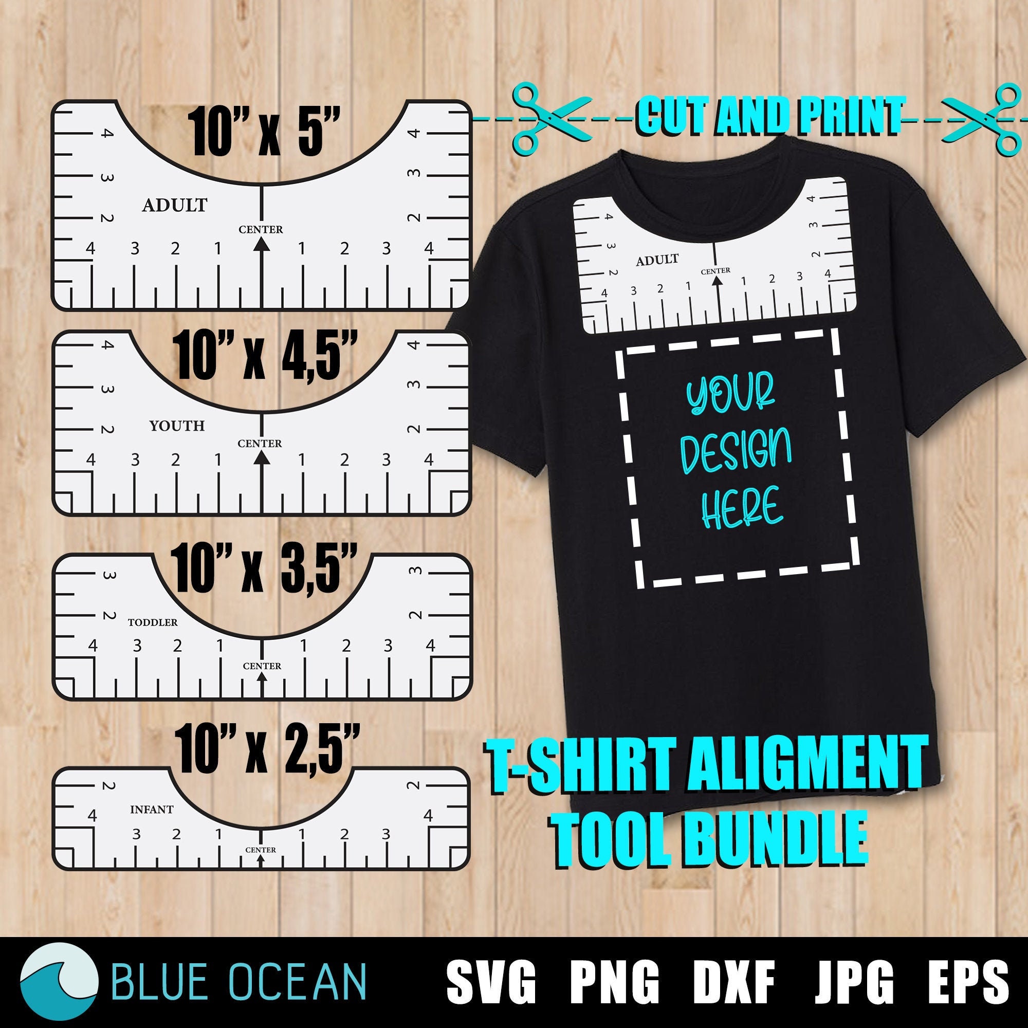 Download T-shirt alignment tool SVG T-shirt Ruler SVG Bundle | Etsy
