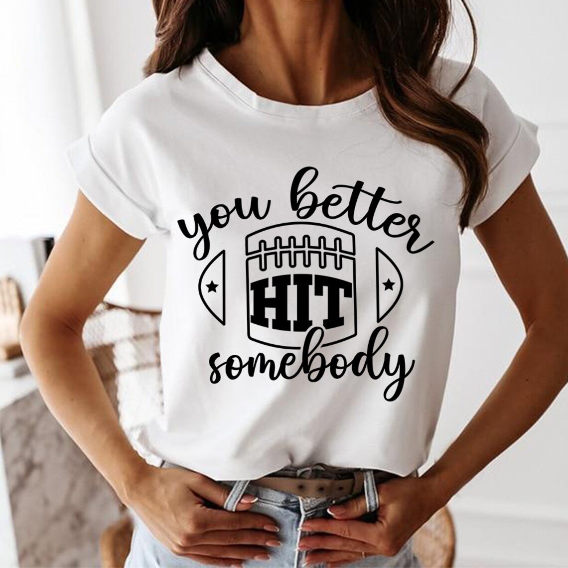 You Better Hit Somebody SVG Football Svg Football Mom Svg - Etsy