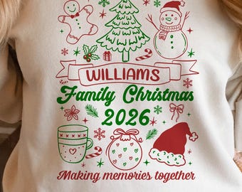 Natal em família personalizado 2026 PNG, Equipe de Natal personalizada SVG (Download digital)