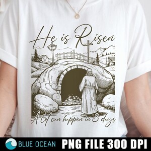 Er ist auferstanden PNG: Christliches Ostermotiv (Digitaler Download)
