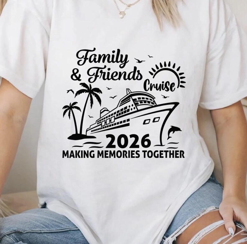 Crociera per famiglie e amici 2026 SVG, Crociera 2026 PNG, Maglietta da crociera PNG, Vacanza in crociera 2026 (download digitale) immagine 7
