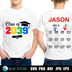 Empreinte de la main SVG dans la promotion 2039, SVG dans la promotion 2039, grandissez avec moi, SVG dans la promotion 2039, SVG pour la rentrée des classes