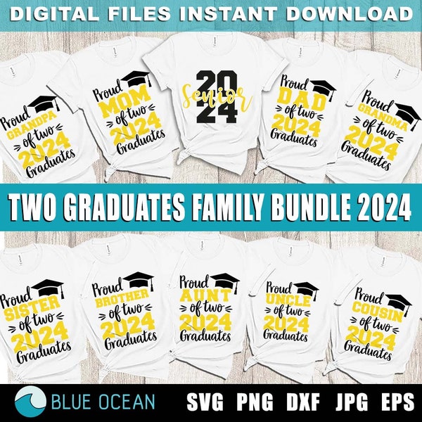 Two graduates SVG,  Two graduates 2024 SVG, Two seniors 2024 SVG, Proud of two graduates bundle, Senior 2024 svg, Graduation 2024 svg