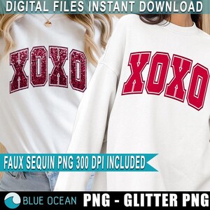 XOXO faux pailletten png, XOXO SVG, Xoxo Sparkly faux pailletten, Valentijnsdag png, Valentijnsdag shirt, trendy Valentijnsdag png, sublimatie