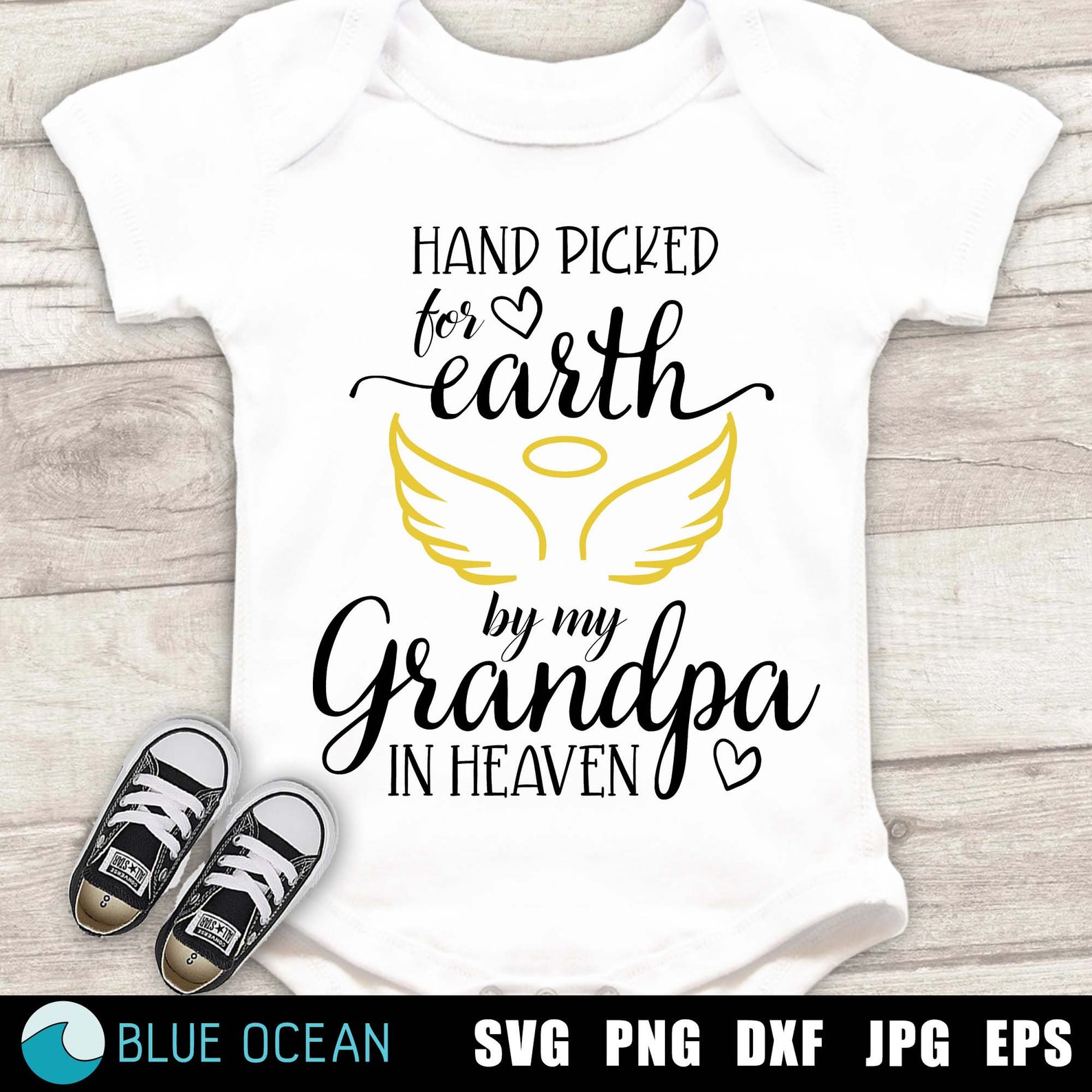 Hand Picked for Earth by My Grandpa in Heaven SVG Newborn - Etsy
