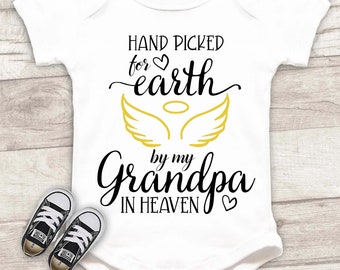 Hand picked for earth by my Grandpa in heaven SVG, Newborn SVG, Baby Grandpa, Baby cut files