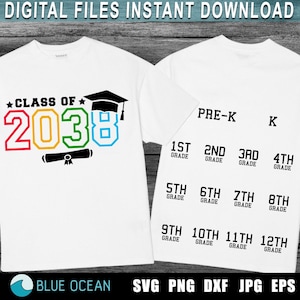 Classe de 2038 empreinte de main SVG, Classe de 2038, grandissez avec moi SVG, Classe de 2038 SVG, grandissez avec moi chemise svg