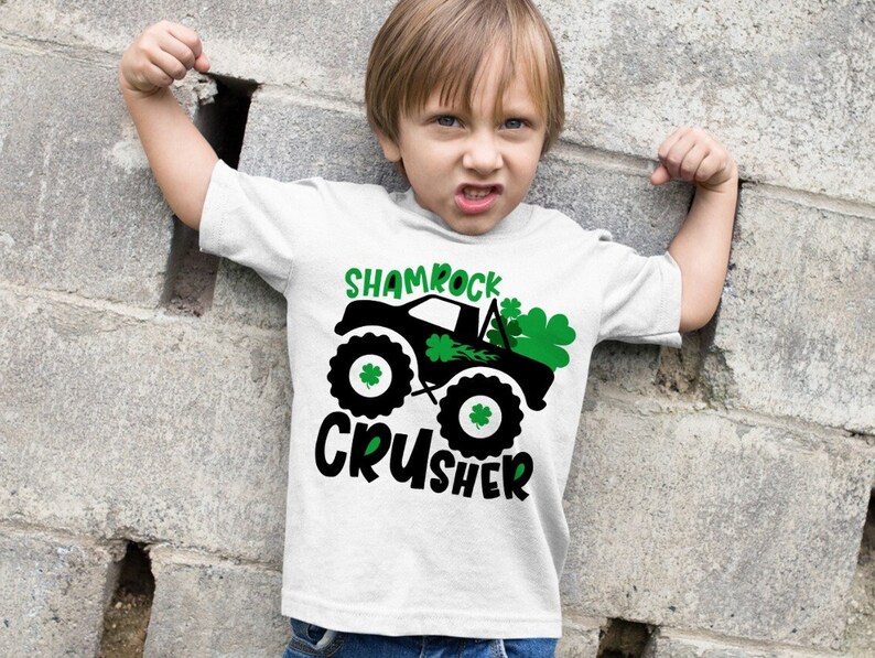 Shamrock crusher SVG, Boys St Patrick day SVG, Shamrock monster truck SVG, St Patrick cut files image 4