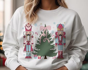 Coquette Christmas Nutcrackers PNG: Girly Tree Design (Digital Download)