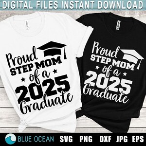 Trotse stiefmoeder van een 2025 afgestudeerde SVG, trotse stiefmoeder shirt SVG, afstudeershirt 2025 SVG, Senior 2025-svg
