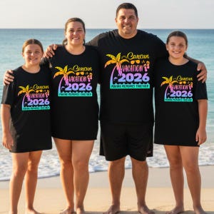 Cancun 2026 Svg, Familjesemester Cancun 2026 Svg (digitala filer Sublimering DTF Cricut) bild 10