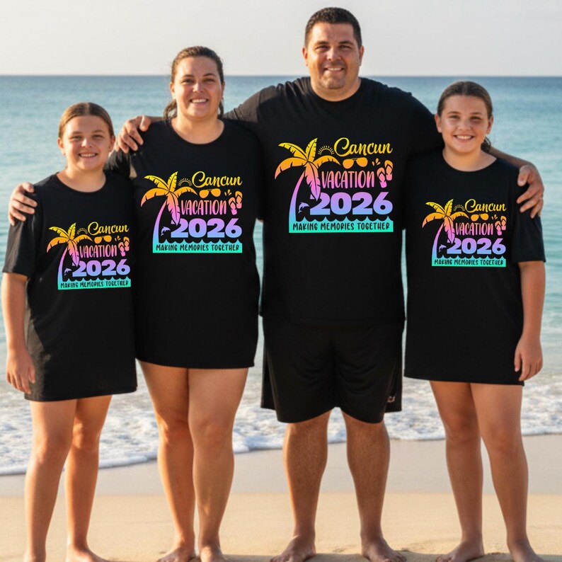Cancun 2026 Svg, Familjesemester Cancun 2026 Svg (digitala filer Sublimering DTF Cricut) bild 10