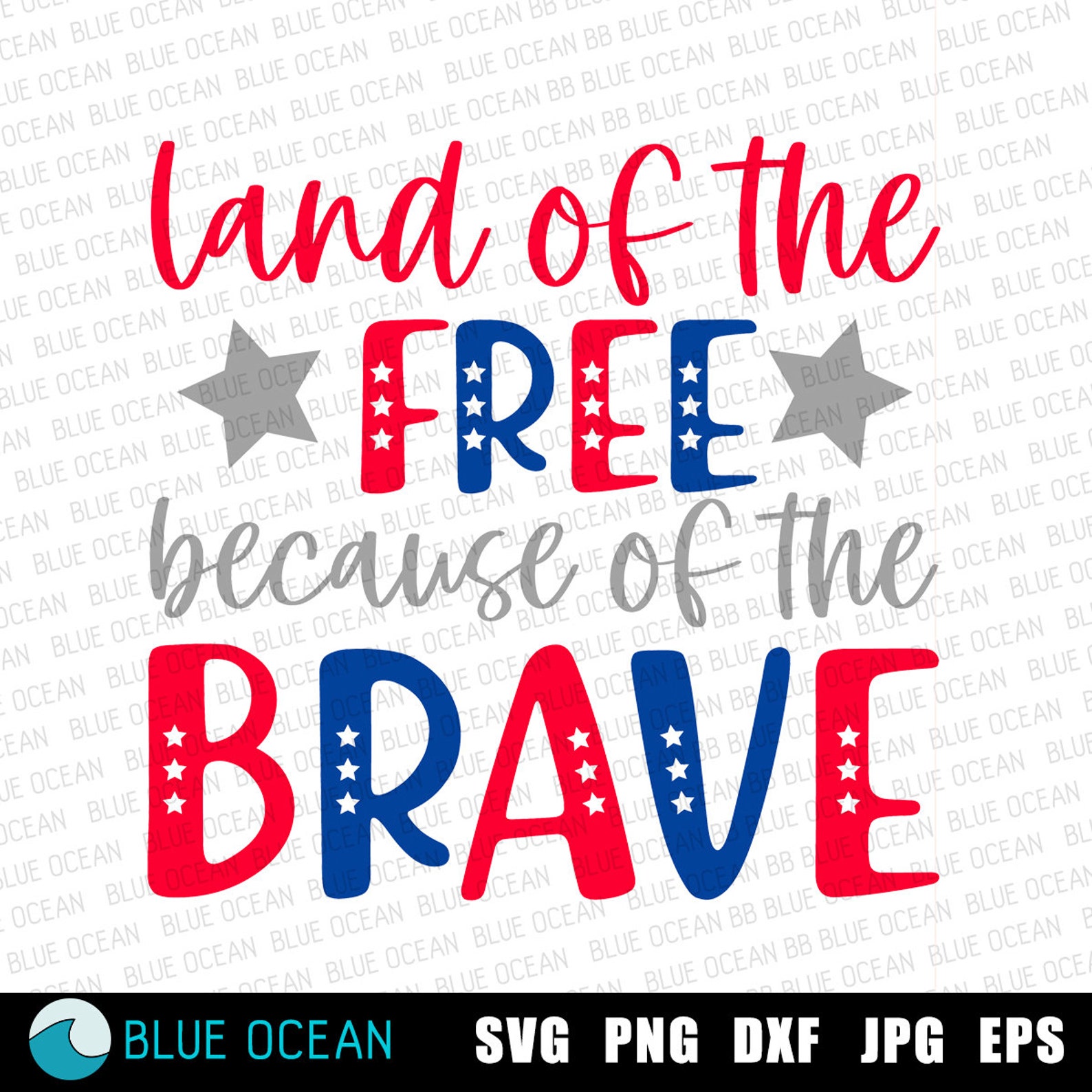 Land of the Free Because of the Brave SVG Memorial Day SVG - Etsy