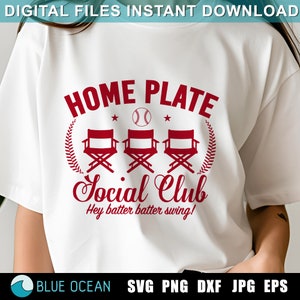 Home Plate Social Club Svg, Baseball Mom Svg, Baseball Svg, Baseball Mama Svg, Baseball Mom Shirt Svg, Baseball Season Svg