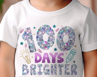 100 dagen helderder png, 100 dagen schoolmeisjesshirt png, 100 dagen helderder glitter png, 100 dagen school png, shirt voor kleuterschoolmeisje