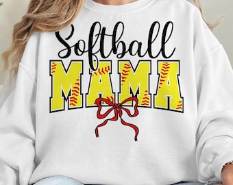 Retro Softball Mama Coquette PNG: Game Day Sublimation (Digital Download)