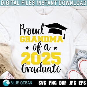 Fière grand-mère d'un diplômé SVG 2025, fière grand-mère aînée 2025, chemise grand-mère diplômée SVG, remise des diplômes 2025