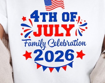 SVG para Celebração Familiar do 4 de Julho: Design Patriótico para Reunião de 2026 (Download Digital)