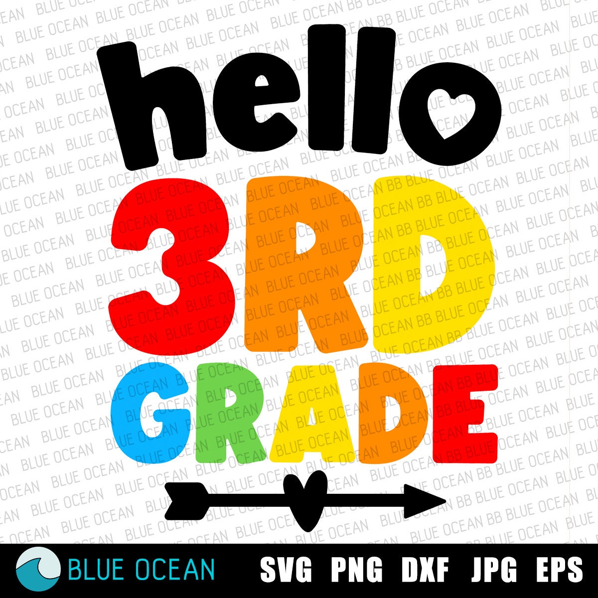 Hello 3rd Grade SVG: Back to School Cut File (digital Download) - Etsy