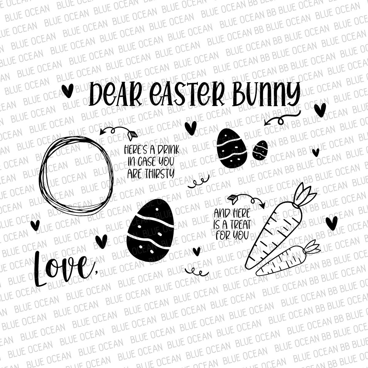 Dear Easter Bunny SVG Easter Bunny Tray SVG Carrots for - Etsy