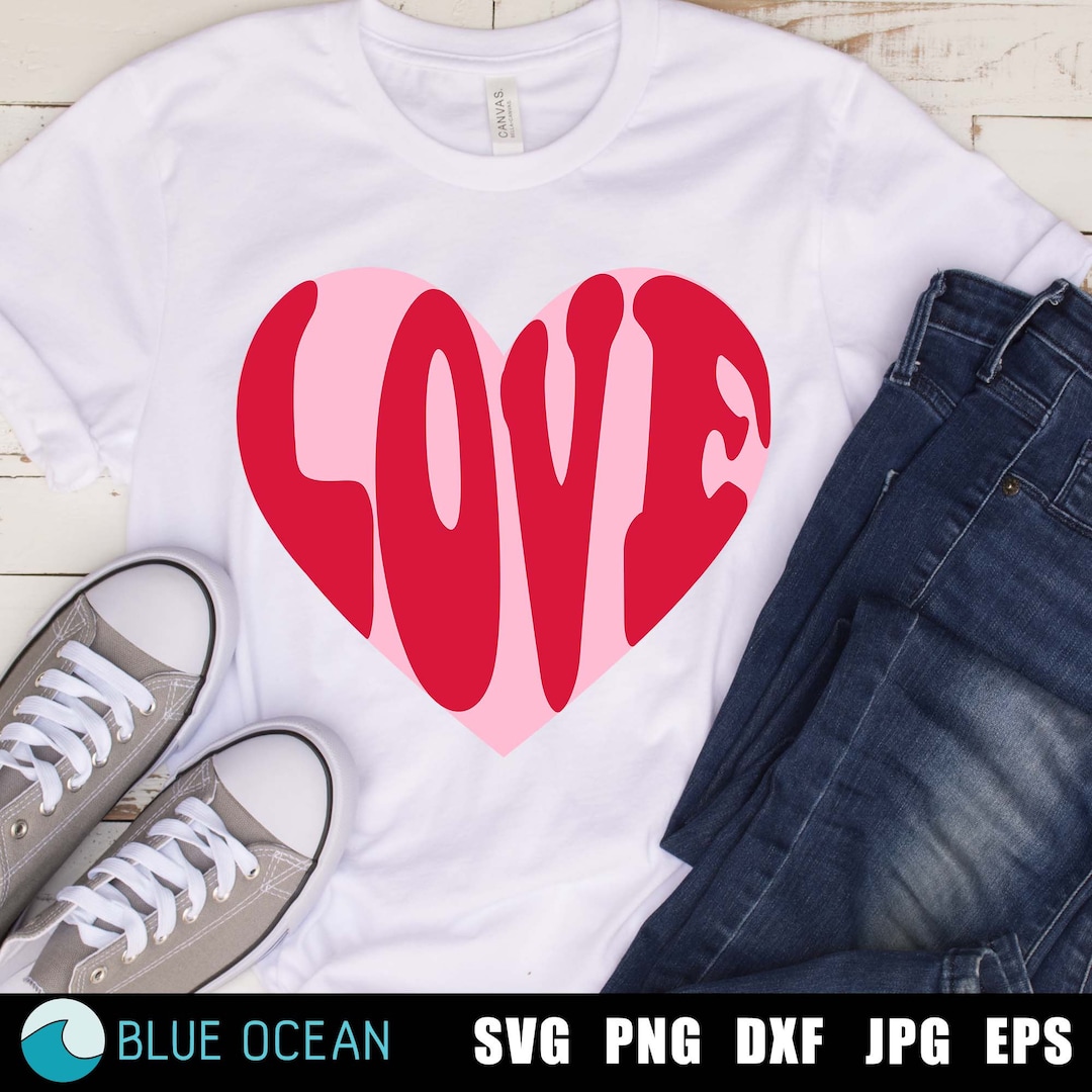 Retro Love Heart SVG: Valentine's Day Design (digital Download) - Etsy