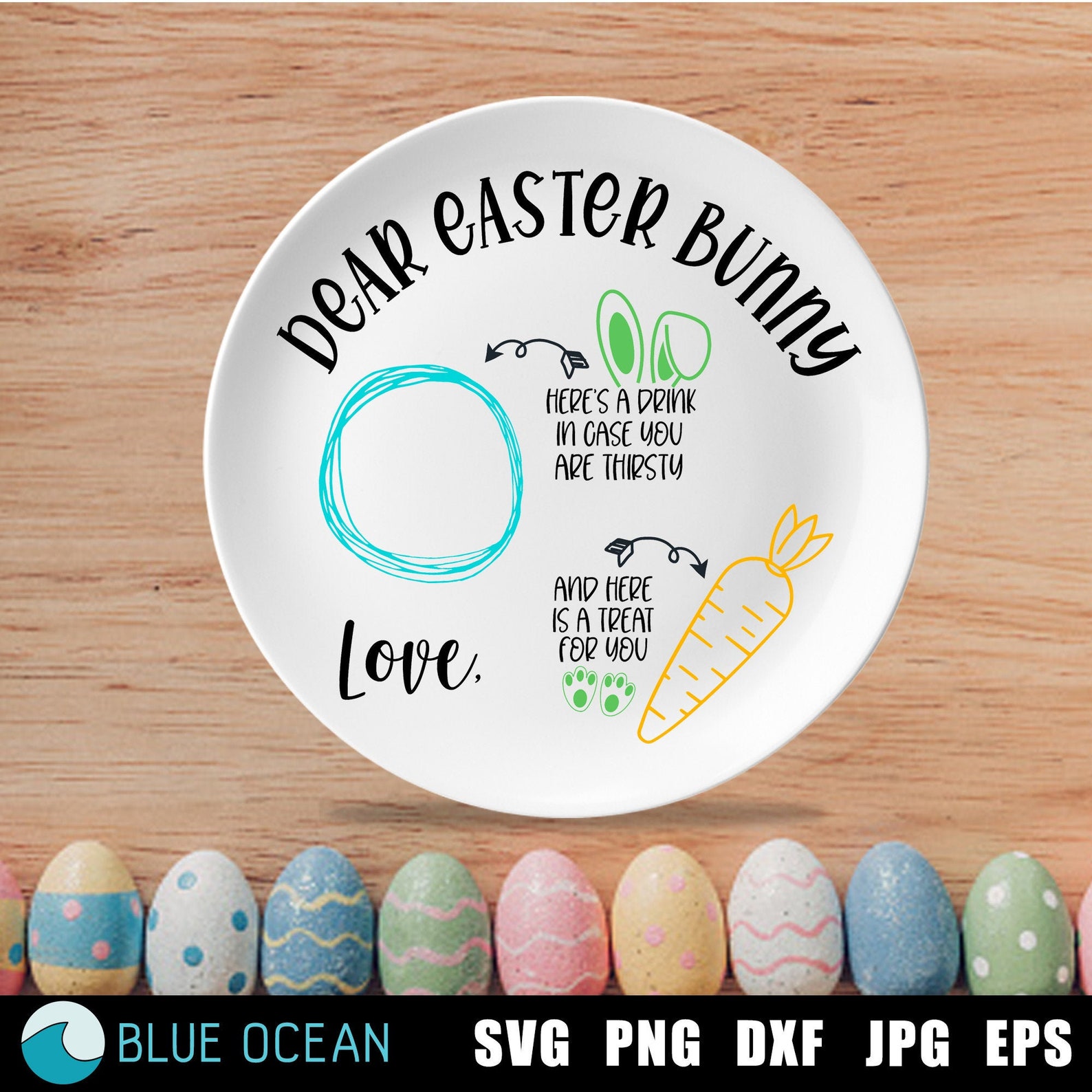 Easter Bunny Plate SVG Dear Easter Bunny SVG Carrot Plate - Etsy