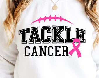 Tackle Cancer Svg, Png, Eps, Pdf, Breast Cancer Svg, Cancer Awareness Svg, Breas tcancer Svg, Football Cancer Svg, Fight Cancer Svg