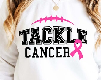Kanker aanpakken SVG: Breast Cancer Awareness, voetbalontwerp (digitale download)