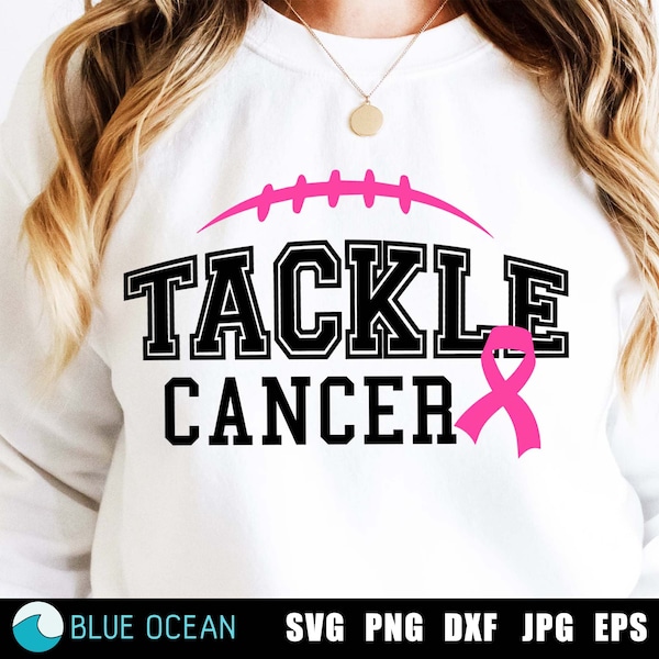 Tackle Cancer Svg, Png, Eps, Pdf, Breast Cancer Svg, Cancer Awareness Svg, Breas tcancer Svg, Football Cancer Svg, Fight Cancer Svg