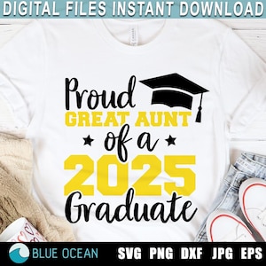 Stolze Großtante eines 2025 Graduate SVG, Stolze Großtante Senior 2025, Graduierung 2025 SVG, Stolzes graduierte Familienhemd 2025