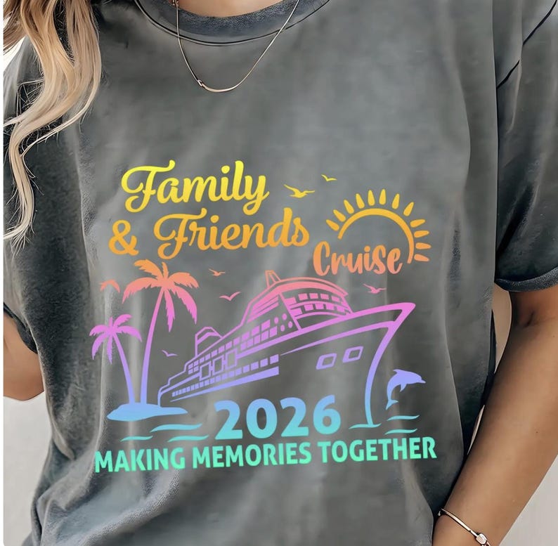 Crociera per famiglie e amici 2026 SVG, Crociera 2026 PNG, Maglietta da crociera PNG, Vacanza in crociera 2026 (download digitale) immagine 5