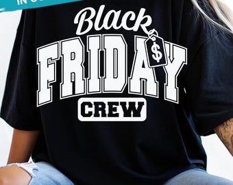 Black Friday Crew SVG PNG, Chemise shopping Noël pour filles, Shopping Squad SVG Png