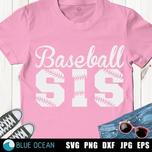 Baseball Sis SVG, sorella di baseball SVG, sorella più grande fan, file tagliati per camicia da baseball